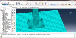 فایل مدل ستون به همراه صفحه ستون و پی منفرد در نرم افزار ABAQUS
