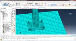 فایل مدل ستون به همراه صفحه ستون و پی منفرد در نرم افزار ABAQUS