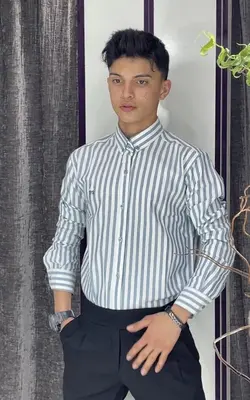 پیراهن راه راه نخی