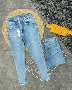 شلوار لی آبی روشن سوپرکش ترک قد 85 و 90