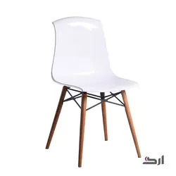 صندلی پلی کربنات الگرا با پایه چوبی گرد N420WR