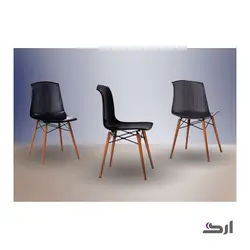 صندلی پلی کربنات الگرا با پایه چوبی گرد N420WR