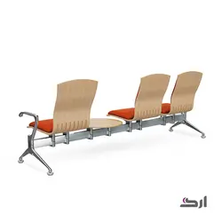 صندلی انتظار ۳ نفره با کف و پشت چوبی با تشک و بدون میز ۳۹۱۲