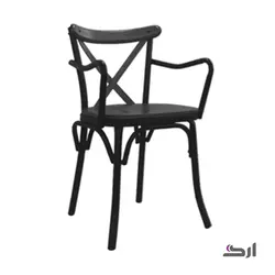 صندلی دسته دار فلزی تونت با کف ،پشت و اتصال چوبی N606W