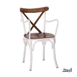 صندلی دسته دار فلزی تونت با کف ،پشت و اتصال چوبی N606W
