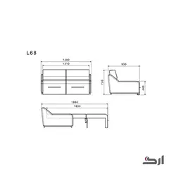 مبل تخت خواب شو دو نفره لیو – L68