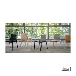 مبل اداری یک نفره دسته دار چوبی مالمو 2