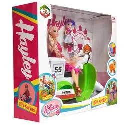 عروسک باربی با موتور و بچه