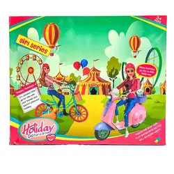 عروسک باربی با موتور و بچه