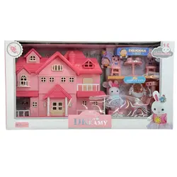 اسباب بازی ست خانه ویلایی به همراه خرگوش و حیوان های خانگی - دنیای عروسک