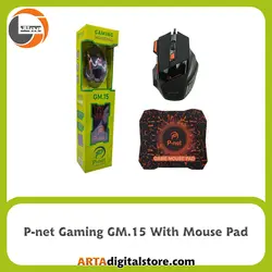 موس گیمینگ پی نت P-net Gaming GM.15 Black بهمراه موس پد