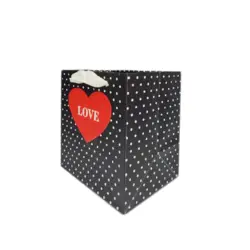 ساک دستی طرح خالخالی مشکی