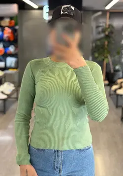 بلوز کش بافت طرح برجسته کد ۱۳۰۹۹