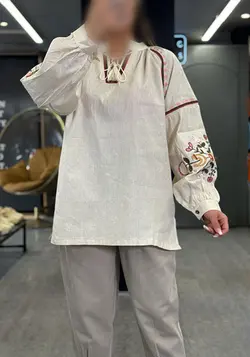 شومیز لینن گلدوزی کد ۱۴۱۰