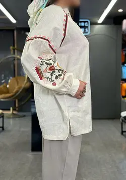 شومیز لینن گلدوزی کد ۱۴۱۰