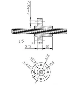 پیچ لیداسکرو  T8 گام8 میلیمتر