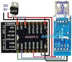 ماژول وای فای ESP8266 مدل ESP-12E