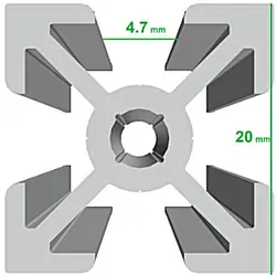 پروفیل آلومینیومی شیاردار 20×20 سخت شده - فروشگاه اینترنتی آسیا کیت