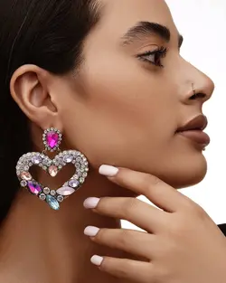 گوشواره کریستالی قلب