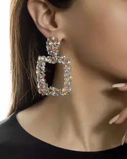 گوشواره آویز نگین دار