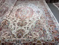 طرح خطیبی قلم رج۴۰ حاشیه و گل ابریشم اندازه جفت ۹ متری