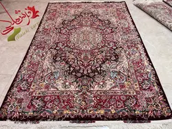 طرح سالاری چله و حاشیه‌ و کف و گل ابریشم رج ۵۲ اندازه تک ۶متری