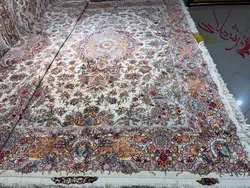 طرح خطیبی جدید چله و حاشیه‌ و گل و کف ابریشم رج 40 اندازه جفت ۹متری