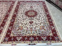 قالی طرح علیا رج 40 گل ابریشم اندازه جفت 6 متری فوق العاده درجه یک