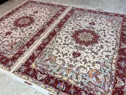 قالی طرح علیا رج 40 گل ابریشم اندازه جفت 6 متری فوق العاده درجه یک