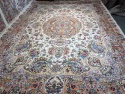 طرح خطیبی جدید گلدانی رج ۴۰ چله و حاشیه‌ و گل ابریشم اندازه تک ۹متری