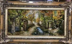 تابلو فرش کد 209 کوچه باغ چله نخ اندازه باقاب ۱۴۷در۸۶ سانتیمتر