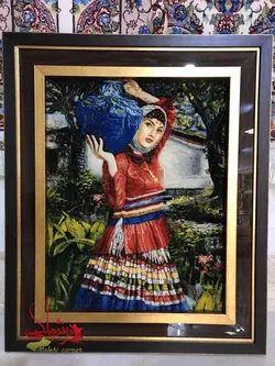 تابلو فرش دختر کوزه بر