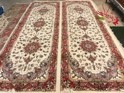 کناره طرح علیا گل ابریشم رج ۲۵ معروف به 30 اندازه جفت ۱در۳ متر