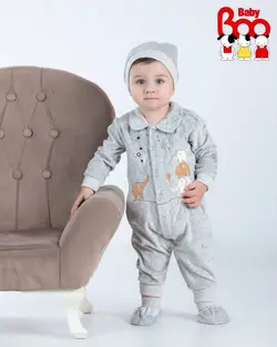 سرهمی مخمل طوسی طرح فیل