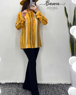 شومیز طرح دار جلو دکمه