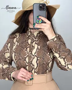 شومیز طرح دار جلو دکمه