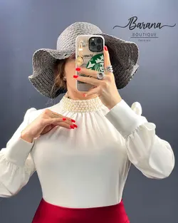 شومیز یقه مرواریدی