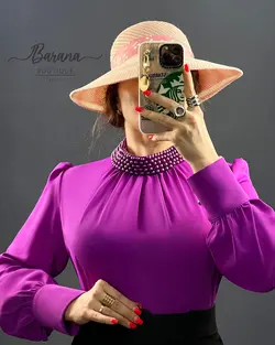 شومیز یقه مرواریدی