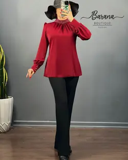 شومیز یقه مرواریدی