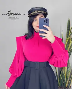 شومیز یقه پنج سانت مچ پهن