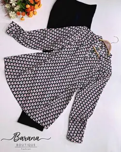 شومیز طرح دار پنج دکمه SN