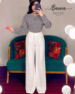 شومیز طرح دار پنج دکمه SN