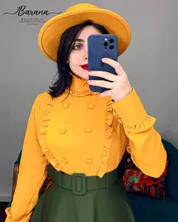 شومیز یقه پنج سانت شش دکمه