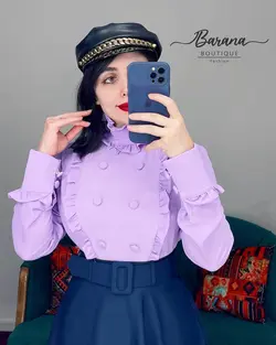 شومیز یقه پنج سانت شش دکمه