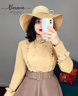 شومیز یقه پنج سانت شش دکمه