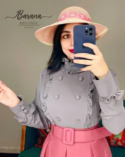 شومیز یقه پنج سانت شش دکمه