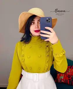 شومیز یقه پنج سانت شش دکمه