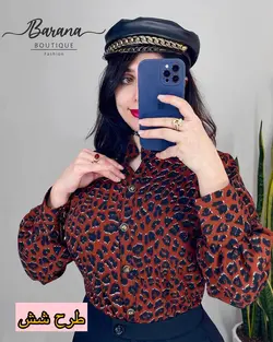 شومیز طرح دار جلو دکمه SN