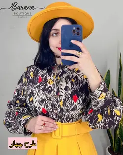 شومیز طرح دار جلو دکمه SN