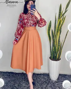 شومیز طرح دار جلو دکمه SN